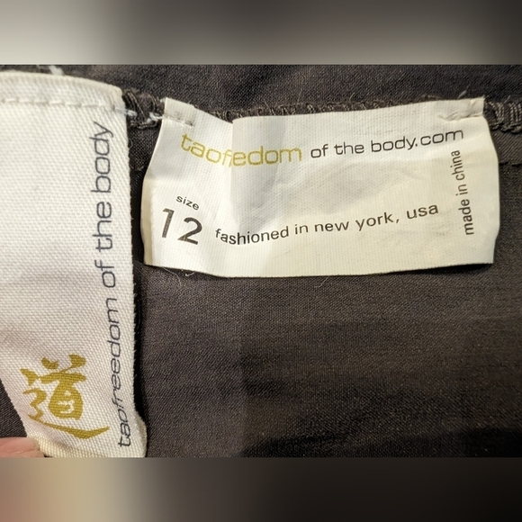 Vintage Y2K TAO Freedom of The Body Wide Leg Boho pants women's Gray size 12 - Picture 6 of 11